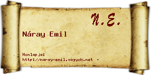 Náray Emil névjegykártya